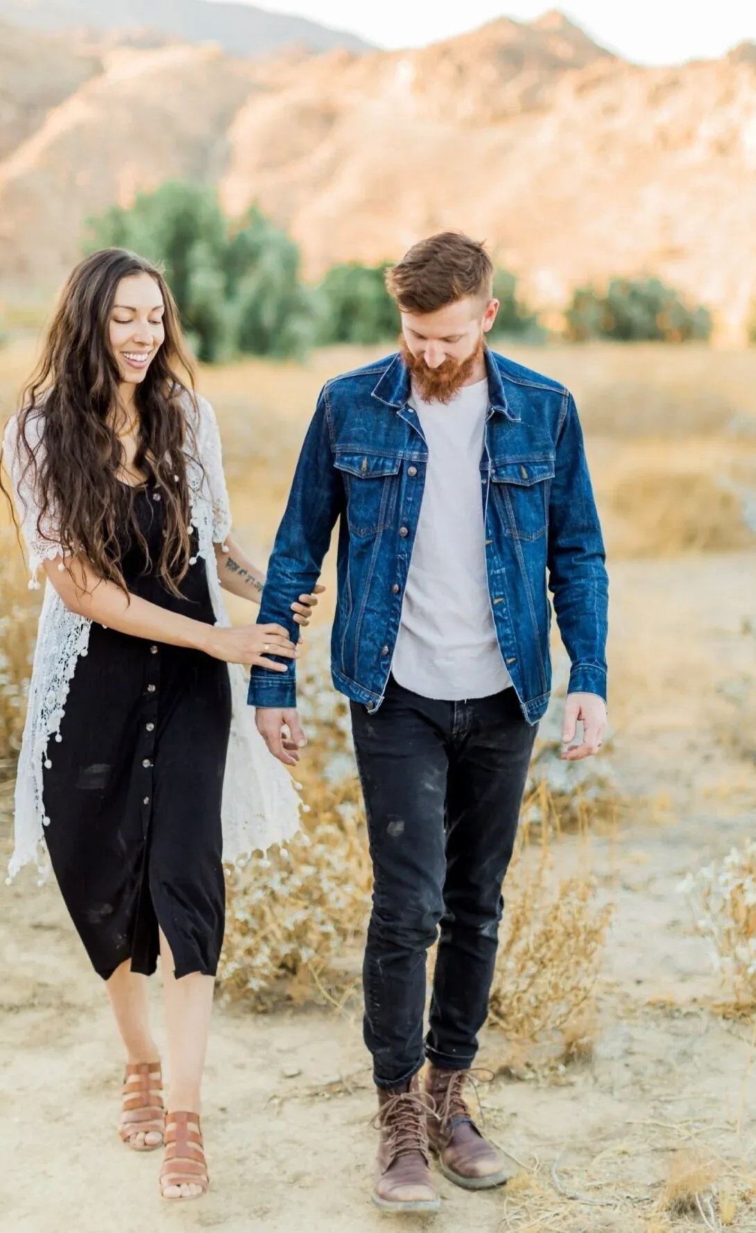 Jasmin and Ryan Manning of Monocle Project with their family in the Palm Springs desert